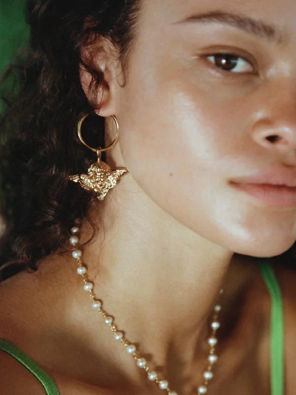 The Cherub Charm Earrings In Gold