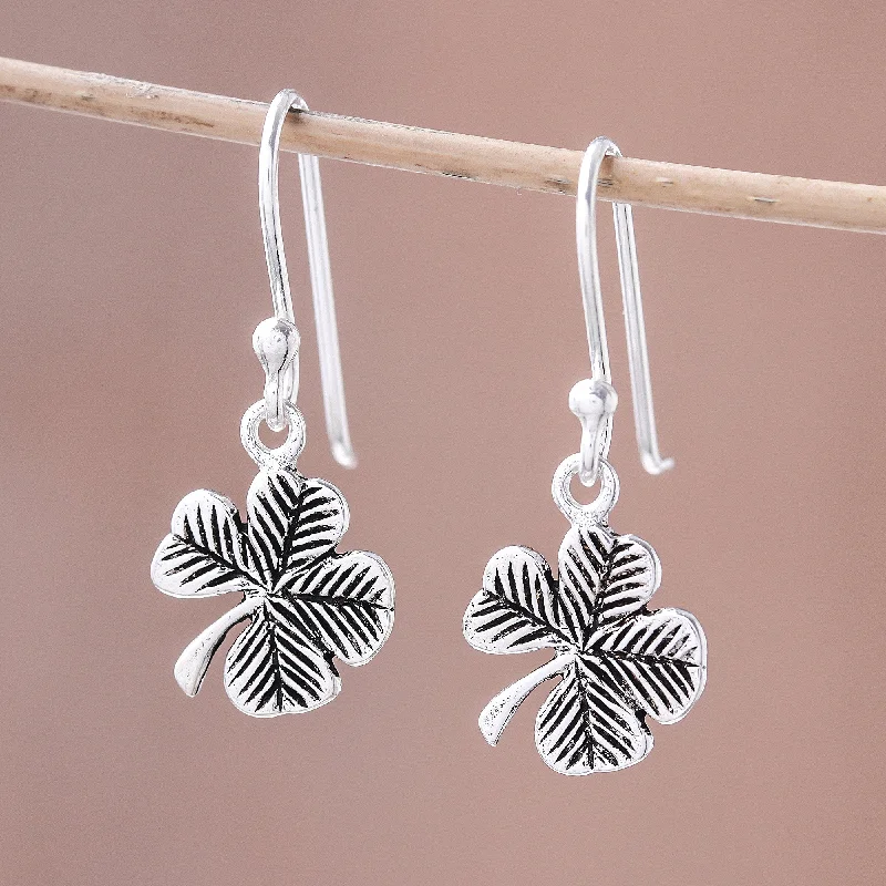 The Clover Sterling Silver Clover Dangle Earrings from Thailand