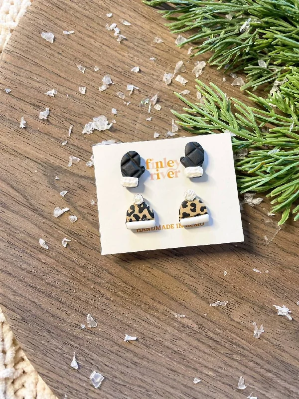 Winter Clay Earrings In Black