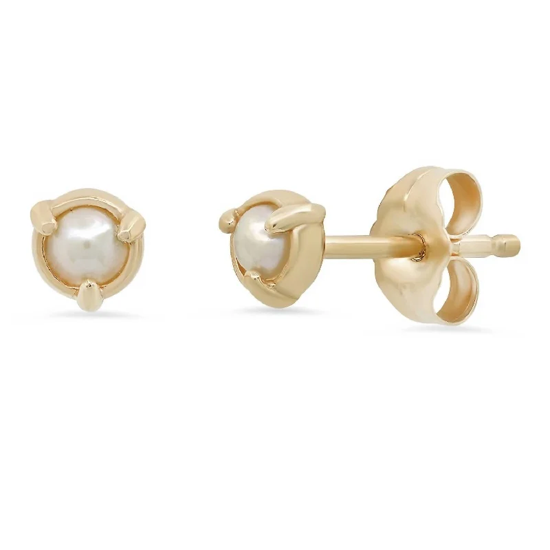 Women's 14K "claw" 3 Pronged Stud Earring In Gold