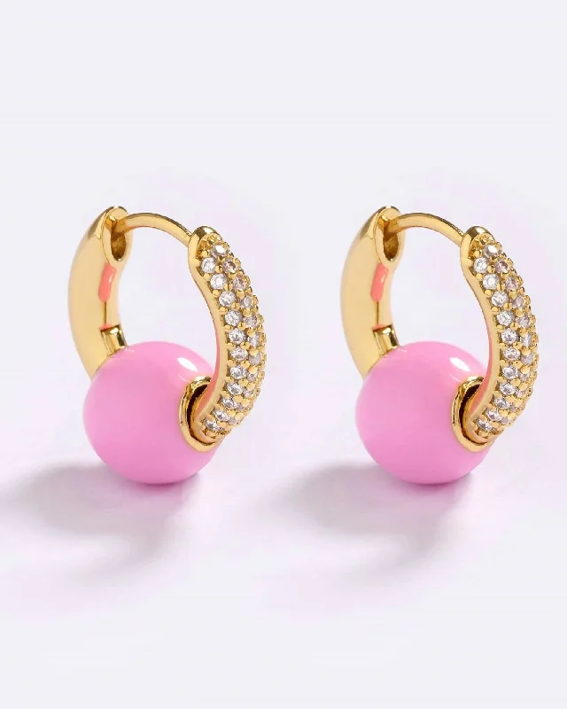 Women's Afterglow Mini Hoops In Pink