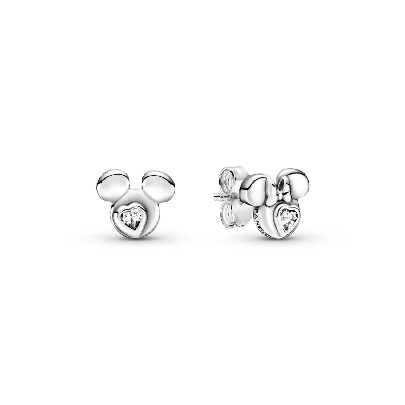 Women's Disney Mickey And Minnie Earring In Sterling Silver