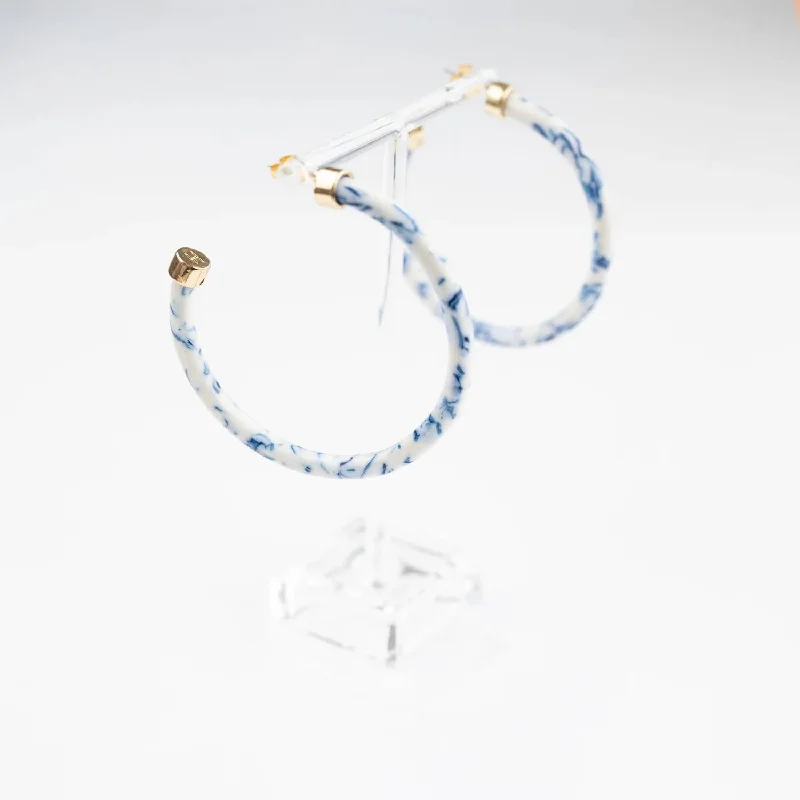 Women's Hoops Earrings In Blue