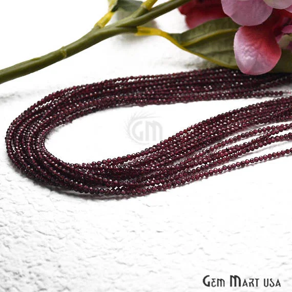 Garnet Bead Chain, Silver Plated Jewelry Making Necklace Chain