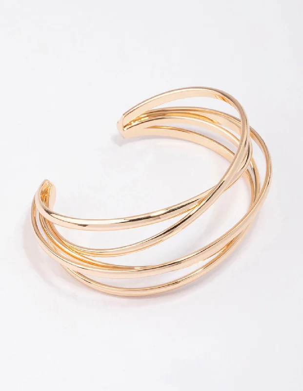 Gold Interlaced Wrist Cuff