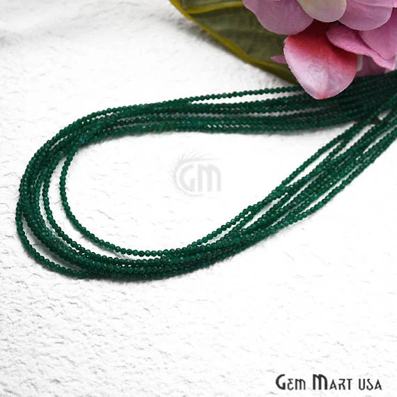 Green Onyx Bead Chain, Silver Plated Jewelry Making Necklace Chain