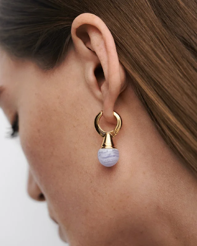 GRID 2 Blue lace agate Riviera hoops