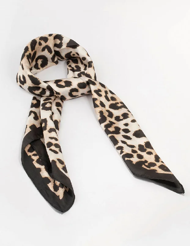 Leopard Fabric Satin Scarf