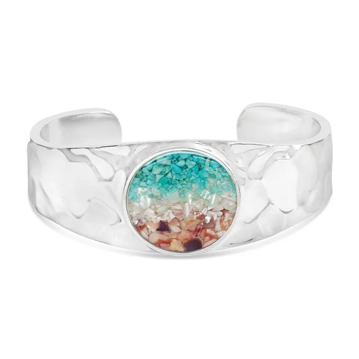 Round Hammered Cuff - Ocean Gradient