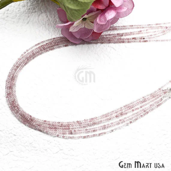 Shaded Rose Quartz Bead Chain, Silver Plated Jewelry Making Necklace Chain