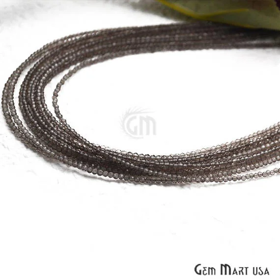 Smoky Topaz Bead Chain, Silver Plated Jewelry Making Necklace Chain