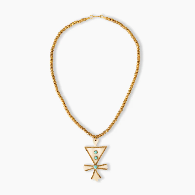 FINAL SALE: Samburu Symbol Necklace - Turquoise