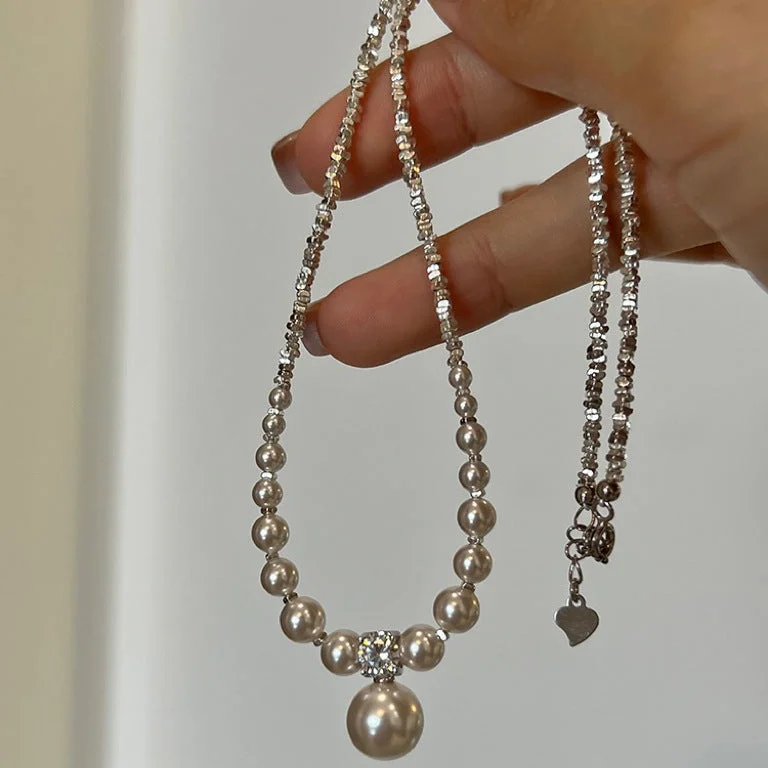 Wholesale Silver Pearl Clavicle Necklace