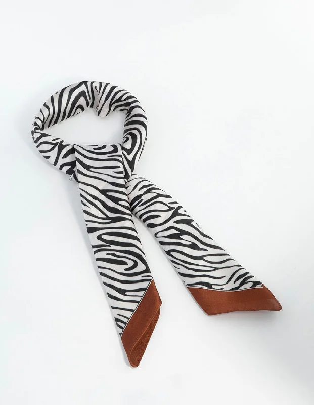 Zebra Fabric Satin Scarf