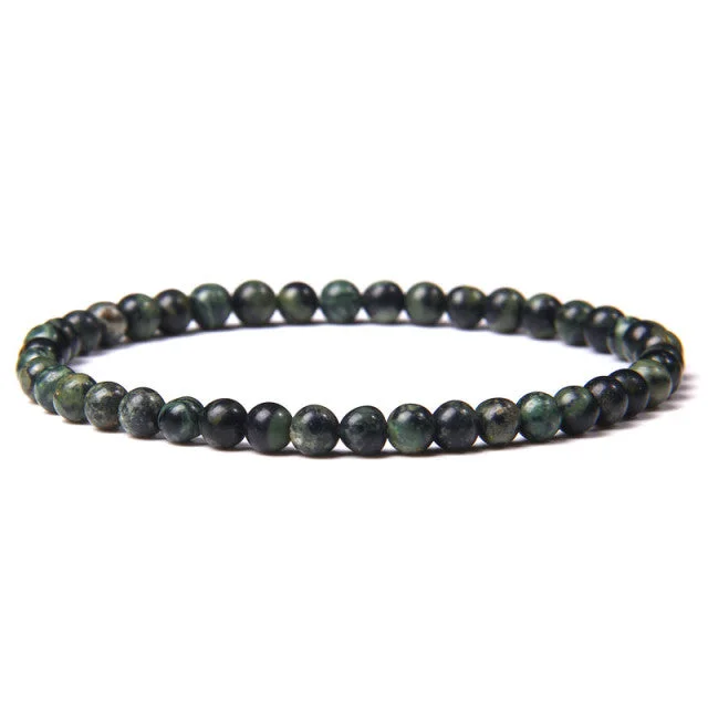 4mm Chakra Beads Energy Bracelet Natural Round Agates Onyx Stone Stretch Bracelet Bangles for Women Men Handmade Yoga Jewelry