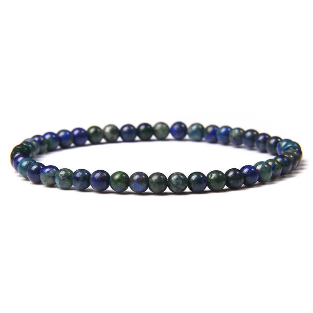 4mm Chakra Beads Energy Bracelet Natural Round Agates Onyx Stone Stretch Bracelet Bangles for Women Men Handmade Yoga Jewelry