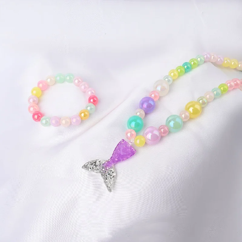 GIRLS CHARM BEADED NECKLACE & BRACELET