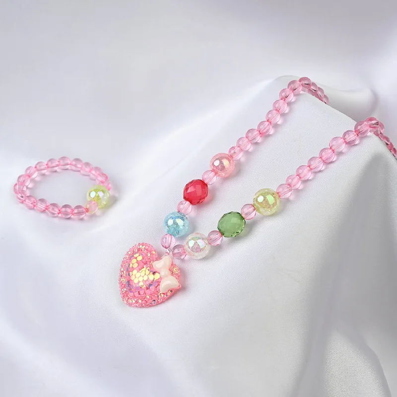 GIRLS CHARM BEADED NECKLACE & BRACELET