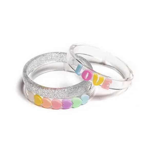 Candy Color Love Hearts Bangles (Set of 3)