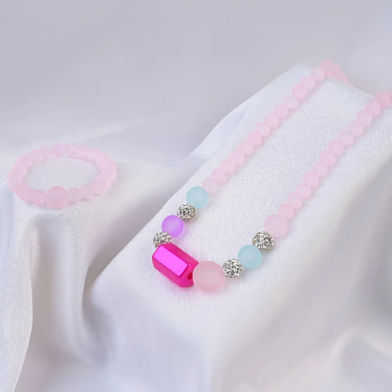 ELEGANT BEADED NECKLACE & BRACELET FOR GIRLS