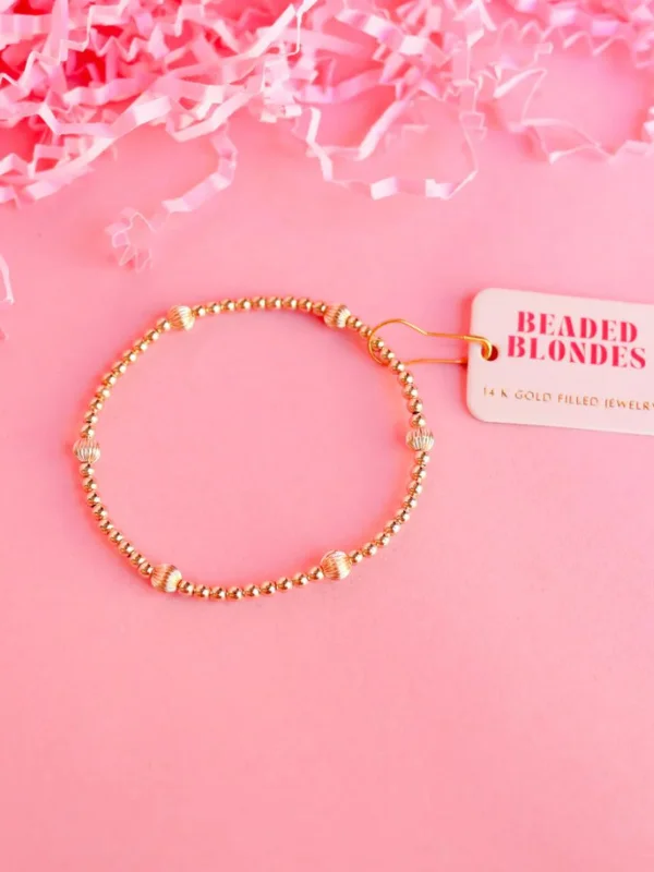 Extended Claire Gold Beaded Bracelet