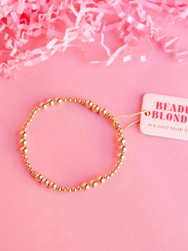 Extended ILY Most Gold Beaded Bracelet