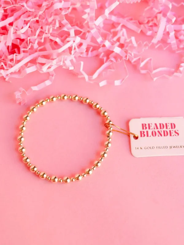 Extended Katy Gold Beaded Bracelet