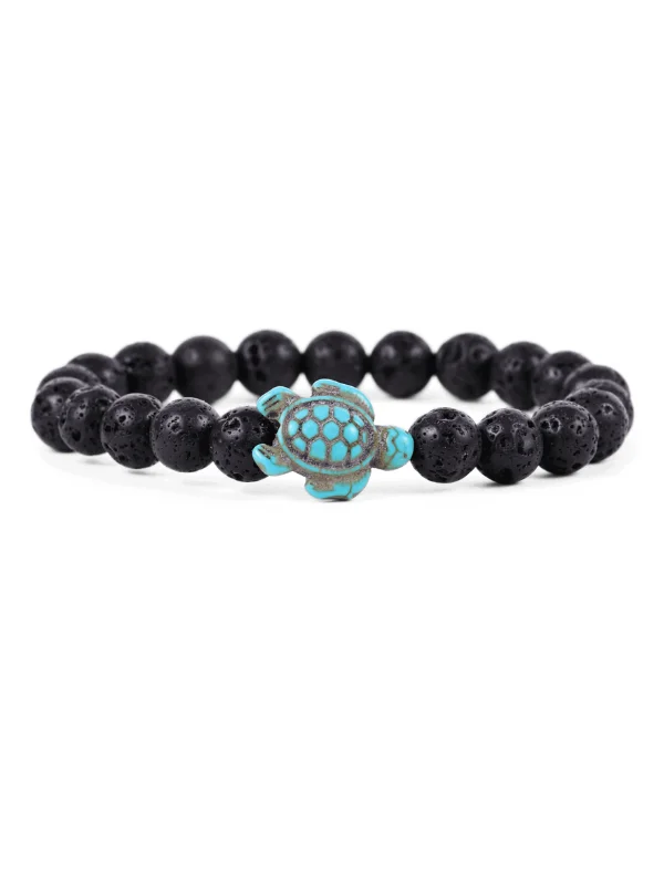 Fahlo Sea Turtle Bracelet in Lava Stone