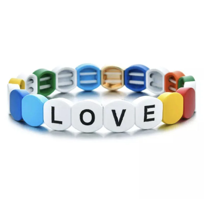 Stretchy Tile Love Bracelet