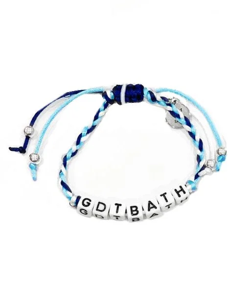 UNC Bracelet Good Day To Be A Tar Heel Beads on Braid Adjustable Size