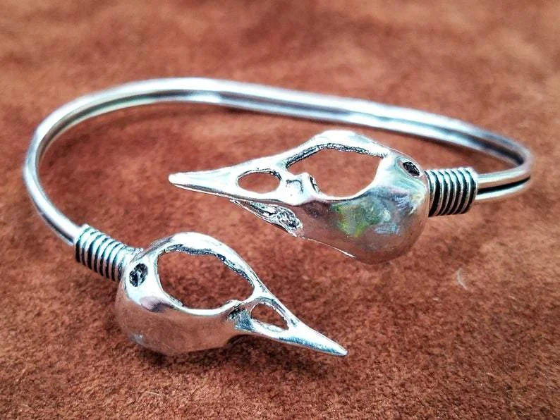 Double Bird Skull Bangle