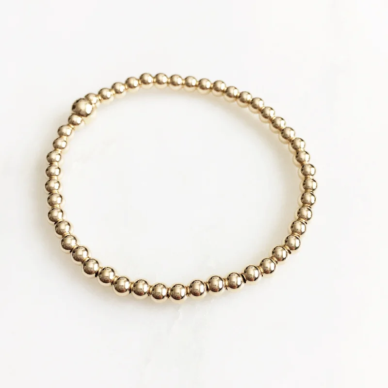 Gold Filled Beads Bracelet (4mm)