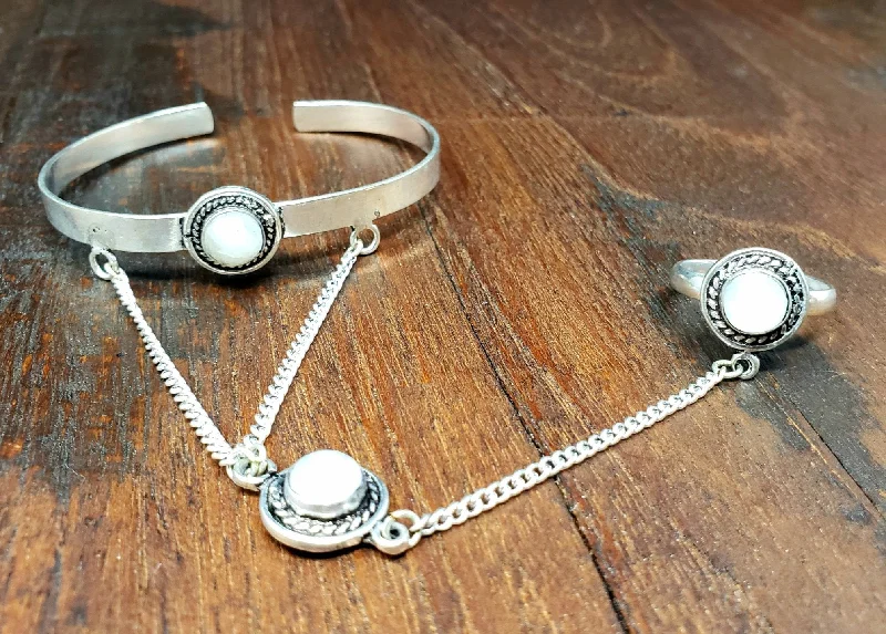 Moonstone Hand Piece Bracelet