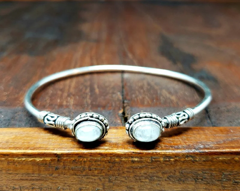 Simple Moonstone Adjustable Bracelet