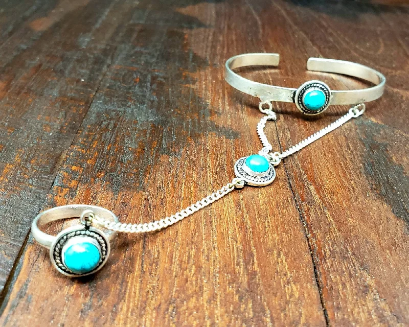 Turquoise Hand Piece Bracelet